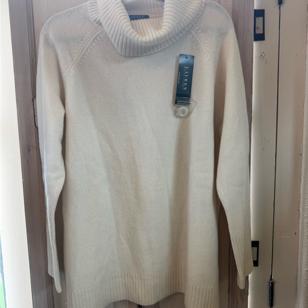Wool/Cashmere Lauren Ralph Lauren Ivory Cowl Neck Sweater
